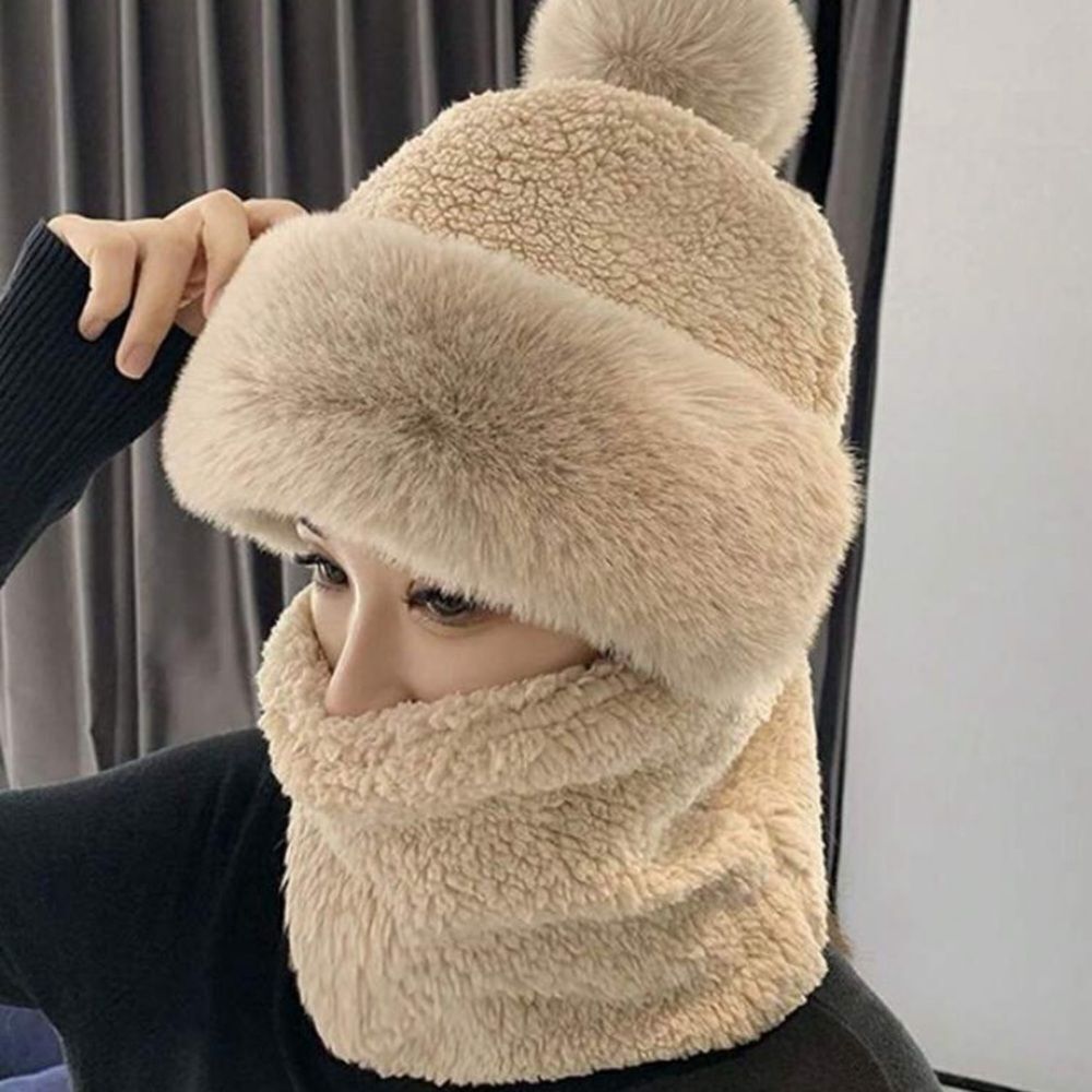 3for$20 Plush Warm Knit Beanie with mouth cover for cold weather